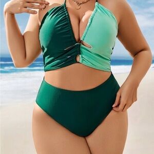 Green Halter Women bikini